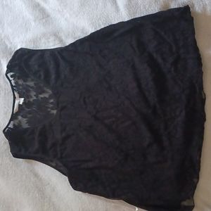 Sheer & lacy black tank top